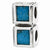 Sterling Silver Turquoise CZ Connector Bead Charm hide-image