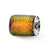 Sterling Silver Orange Dichroic Glass Barrel Bead Charm hide-image