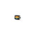 Rainbow Dichroic Glass Barrel Charm Bead in Sterling Silver