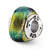 Sterling Silver Yellow Dichroic Glass Triangle Bead Charm hide-image