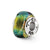 Yellow Dichroic Glass Triangle Charm Bead in Sterling Silver