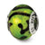 Green/Black Italian Murano Charm Bead in Sterling Silver