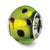 Green/Black Italian Murano Charm Bead in Sterling Silver