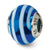 Blue/White Italian Murano Charm Bead in Sterling Silver