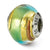 Sterling Silver Yellow/Gold/Green Italian Murano Bead Charm hide-image