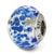 Silver/Blue Italian Murano Charm Bead in Sterling Silver