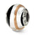 Sterling Silver Silvr/Gold/Black Italian Murano Bead Charm hide-image