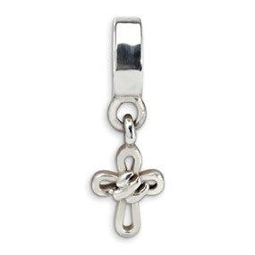 Sterling Silver Cross Dangle Bead Charm hide-image