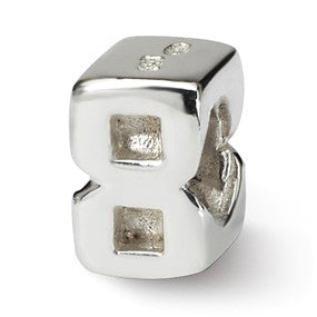 Sterling Silver Kids Number 8 Bead Charm hide-image