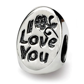 Sterling Silver #1 Mom Trilogy Oval Bead Charm hide-image