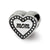 Mom Heart Charm Bead in Sterling Silver