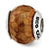 Brown Shell Faceted Rondell Stone Charm Bead in Sterling Silver