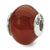 Red Brown Agate Stone Charm Bead in Sterling Silver
