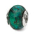 Blue Green Recon Serpentine Stone Charm Bead in Sterling Silver