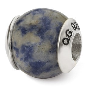 Sterling Silver Sodalite Stone Bead Charm hide-image