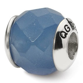 Sterling Silver Blue Quartz Stone Bead Charm hide-image