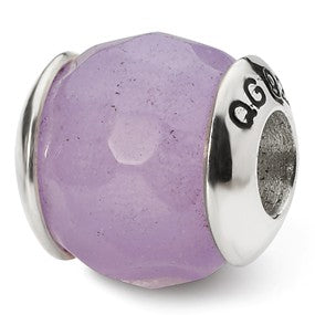 Sterling Silver Lavender Quartz Stone Bead Charm hide-image