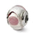 White/Lavender/Blck Italian Murano Charm Bead in Sterling Silver