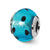 Blue/Black Italian Murano Charm Bead in Sterling Silver
