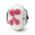 White/ Pink Italian Murano Charm Bead in Sterling Silver
