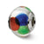 White/Blue/Green/Red Italian Murano Charm Bead in Sterling Silver