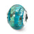 Aqua/Gold Italian Murano Charm Bead in Sterling Silver