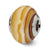 Carmel/White Italian Murano Charm Bead in Sterling Silver
