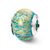 Aqua/Gold Italian Murano Charm Bead in Sterling Silver