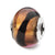 Copper/Black Italian Murano Charm Bead in Sterling Silver