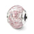 White/Lavendar Italian Murano Charm Bead in Sterling Silver