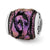 Purple Dichroic Glass Charm Bead in Sterling Silver