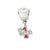 Apple w/#1 Teacher Charm Dangle Bead in Sterling Silver