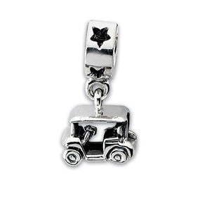 Sterling Silver Golf Cart Dangle Bead Charm hide-image