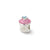 Pink Enameled Cupcake Charm Bead in Sterling Silver