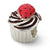 Sterling Silver Enameled Strawberry Cupcake Bead Charm hide-image