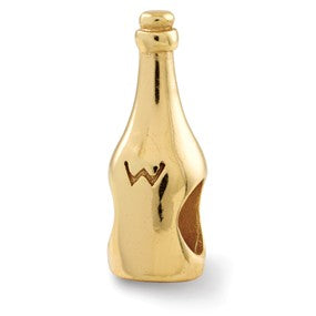 Gold Plated Wine Bottle Bead Charm hide-image