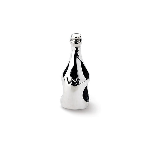 Wine Bottle Charm Bead in Sterling Silver