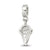 CZ Ice Cream Cone Charm Dangle Bead in Sterling Silver