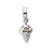 CZ Ice Cream Cone Charm Dangle Bead in Sterling Silver