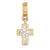 Gold Plated Swarovski Elements Cross Dangle Bea Charm hide-image