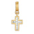 Swarovski Elements Cross Charm Dangle Bead Charm in Gold Plated