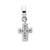 Clear Swarovski Elements Cross Charm Dangle Bead in Sterling Silver