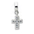 Sterling Silver Clear Swarovski Elements Cross Dangle Bead Charm hide-image