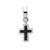 Swarovski Elements Cross Charm Dangle Bead in Sterling Silver