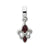 Black Swarovski Elements Fleur De Lis Dangle Be Charm in Sterling Silver