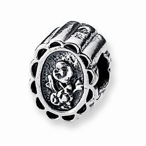 Sterling Silver Floral Cameo Bead Charm hide-image