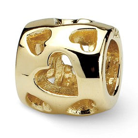14k Yellow Gold Heart Bead Charm hide-image