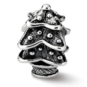 Sterling Silver Christmas Tree Bead Charm hide-image