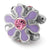 Sterling Silver Purple Flower w/Swarovski Elements Bead Charm hide-image