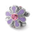 Purple Flower w/Swarovski Elements Charm Bead in Sterling Silver